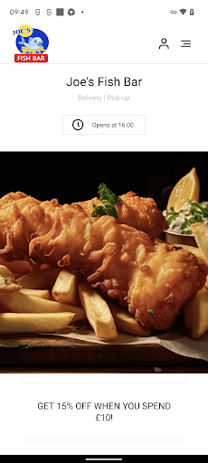 Android application Joe's Fish Bar screenshort
