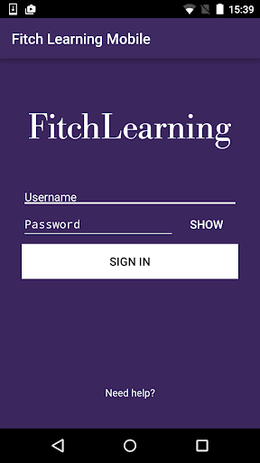 Android application Fitch Learning Mobile screenshort