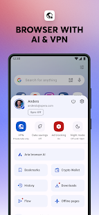 Opera browser with AI Screenshot