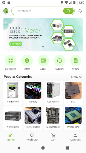 Android application serversupply screenshort