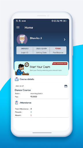 Institute Management App Screen 2