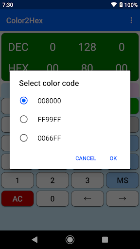 Color2Hex Screen 3