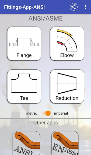Android application Fittings App (ANSI/ASME) screenshort