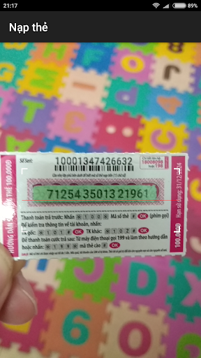 Android application Camera Recharge Mobile Card #1 screenshort