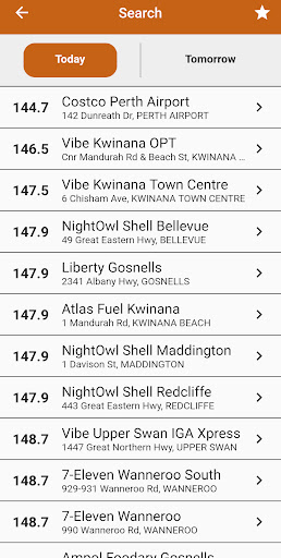 WA Fuel Prices Screen 3