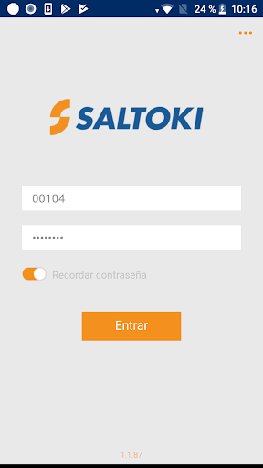 Android application Track & Trace Grupo Saltoki screenshort