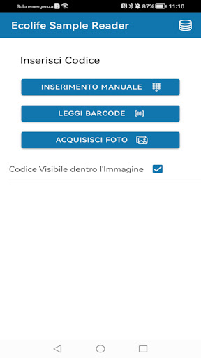 Android application Ecolife Sample Reader screenshort