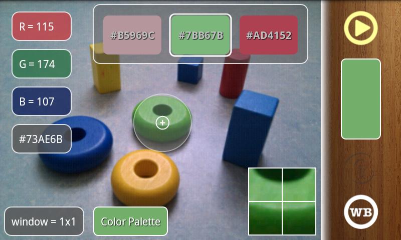 Android application ColorMeter camera color picker screenshort