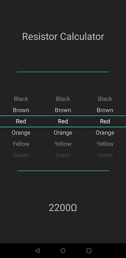 Minimal Resistor Calculator Screen 2