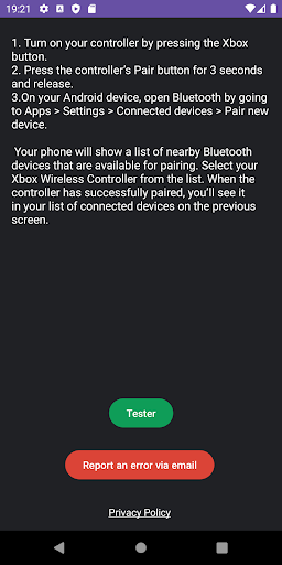 Android application XBox Gamepad Tester screenshort