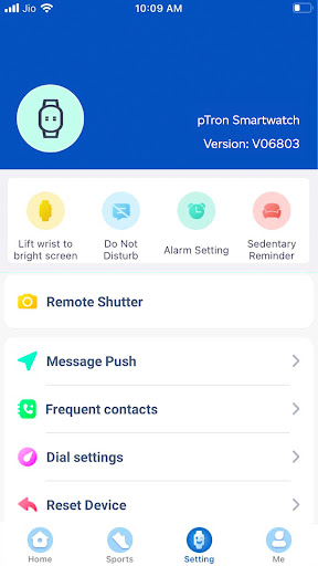 Android application pTron Fit+ screenshort