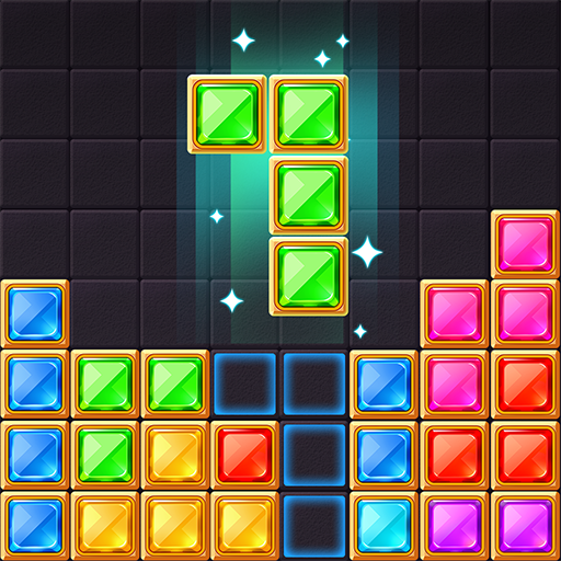 Puzzle de blocs de bijoux logo
