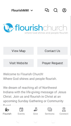 Android application Flourish Church screenshort