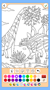 공룡 아이 게임을 색칠