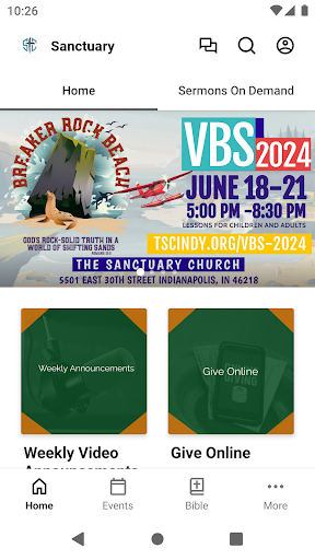 Android application Sanctuary Church Indianapolis screenshort
