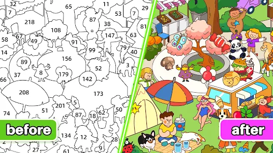 Sticker Book Puzzle: Coloring