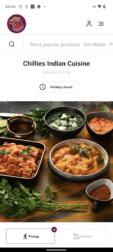 Android application Chillies Indian Cuisine screenshort