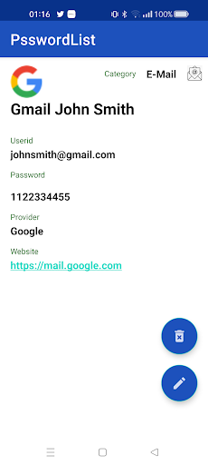 PsswordList Screen 3