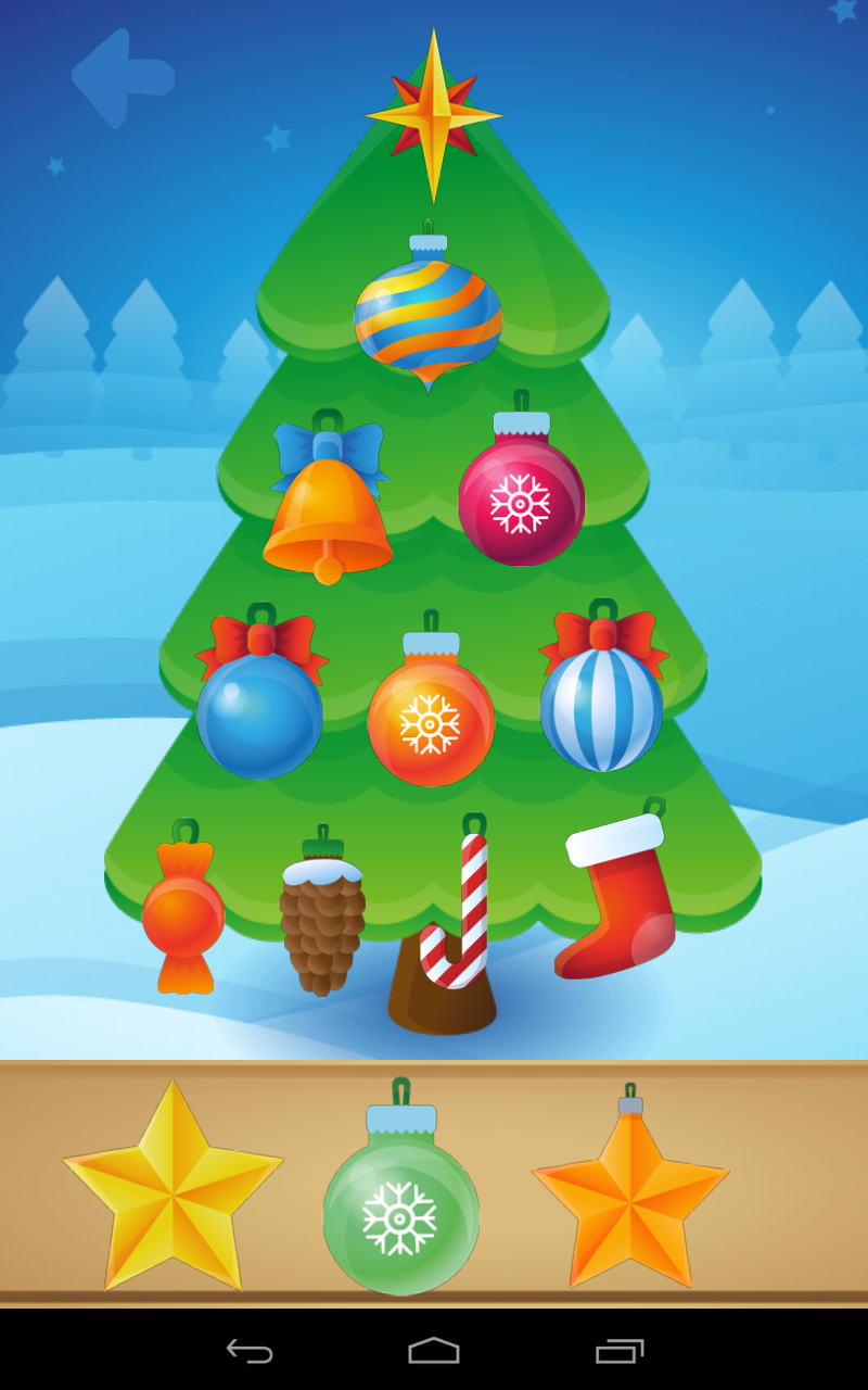 Android application Xmas Tree for kids screenshort