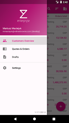 Android application Sales for SAP Business One screenshort