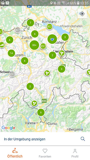 Android application swisscharge.ch eMobility App screenshort