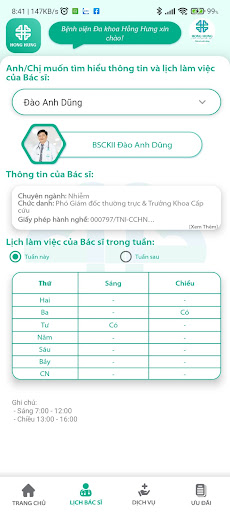 BV Hồng Hưng-Đăng ký khám bệnh Screen 2