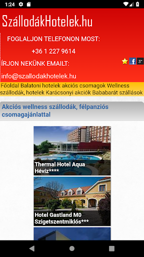 Android application Szállodák hotelek Magyarország screenshort
