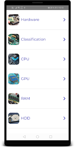 Android application Hardware Course screenshort