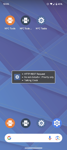 Screenshot of NFC Tasks