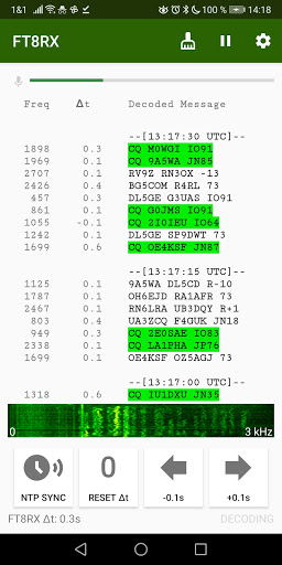 Android application FT8RX - FT8 Decoder screenshort