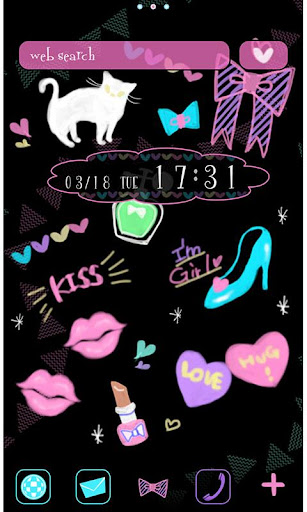 Android application Cute Wallpaper Neon Kiss screenshort