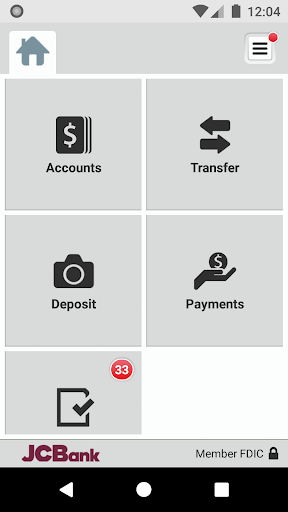 JCBank Mobile Business Banking Screen 3