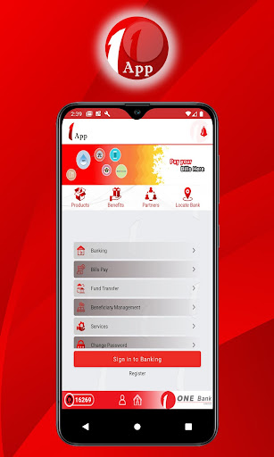 ONE Bank App Screen 2