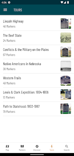 Screenshot of Explore Nebraska History