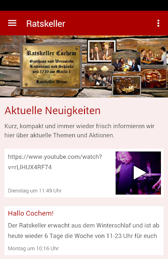 Android application Ratskeller Cochem screenshort