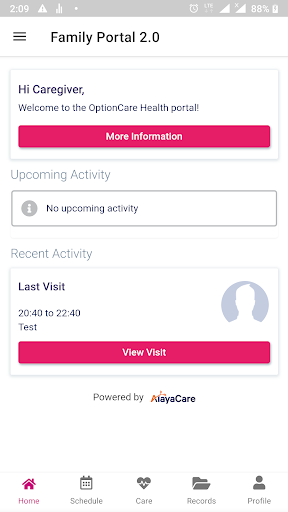 Android application MyOptionCareHealth screenshort