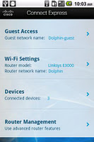 screenshot of Linksys Connect