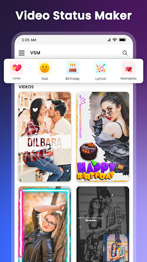 Android application Video Status Maker Video App screenshort
