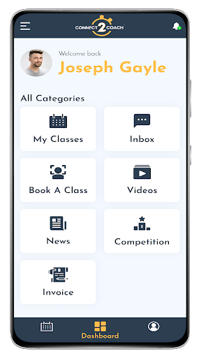 Android application connect2coach screenshort