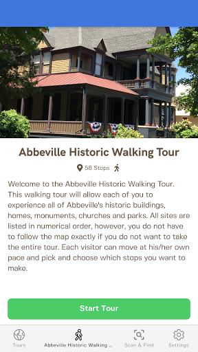 Android application Abbeville Historic Tour screenshort