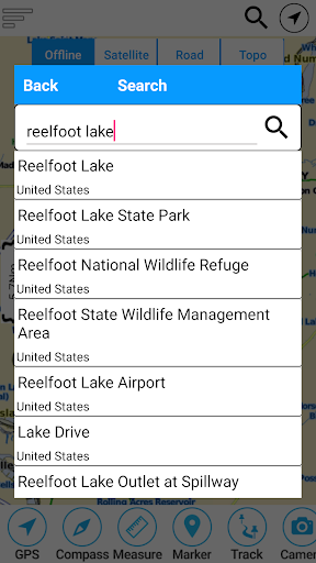 Reelfoot Lake TN Offline Chart Screen 2