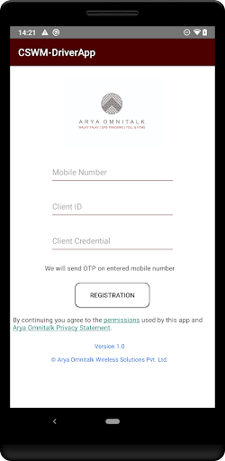 Android application MCC SWM Driver screenshort