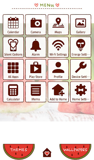 Watermelon Heart Theme Screen 2