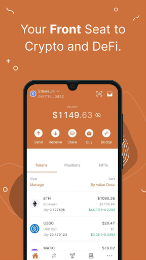 Android application Frontier: Crypto & DeFi Wallet screenshort