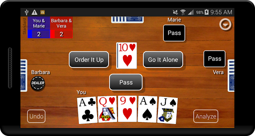 Android application Euchre Card Classic screenshort