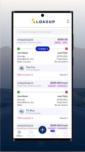 Android application Loadup screenshort