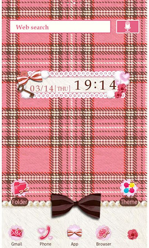 Android application Pink Plaid Wallpaper Theme screenshort