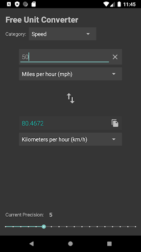 Android application Free Unit Converter screenshort