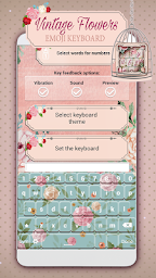 Vintage Flowers Emoji Keyboard
