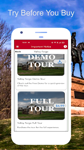Screenshot of Valley Forge GPS Audio Tour